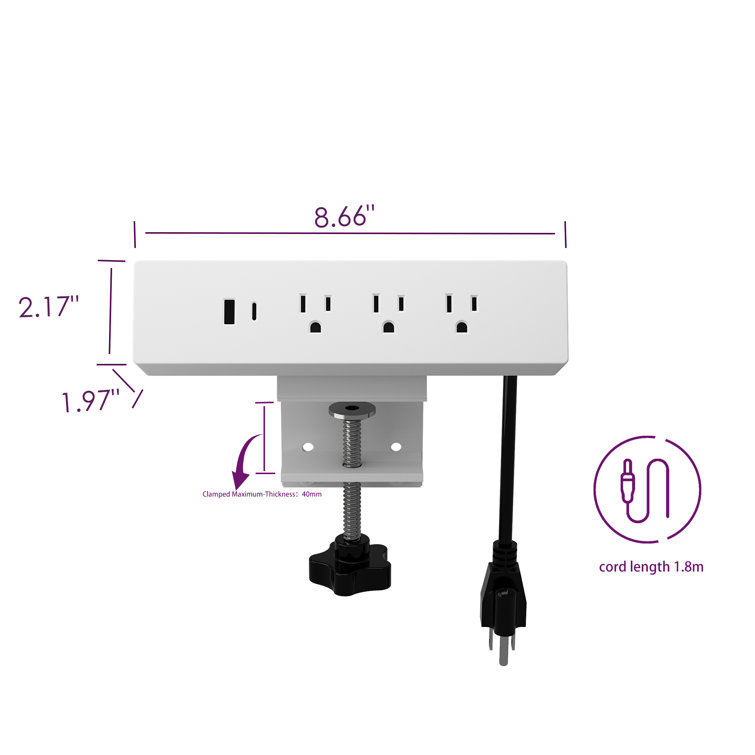 Cubespace Standard Combination Outlet with USB Charging Power Station